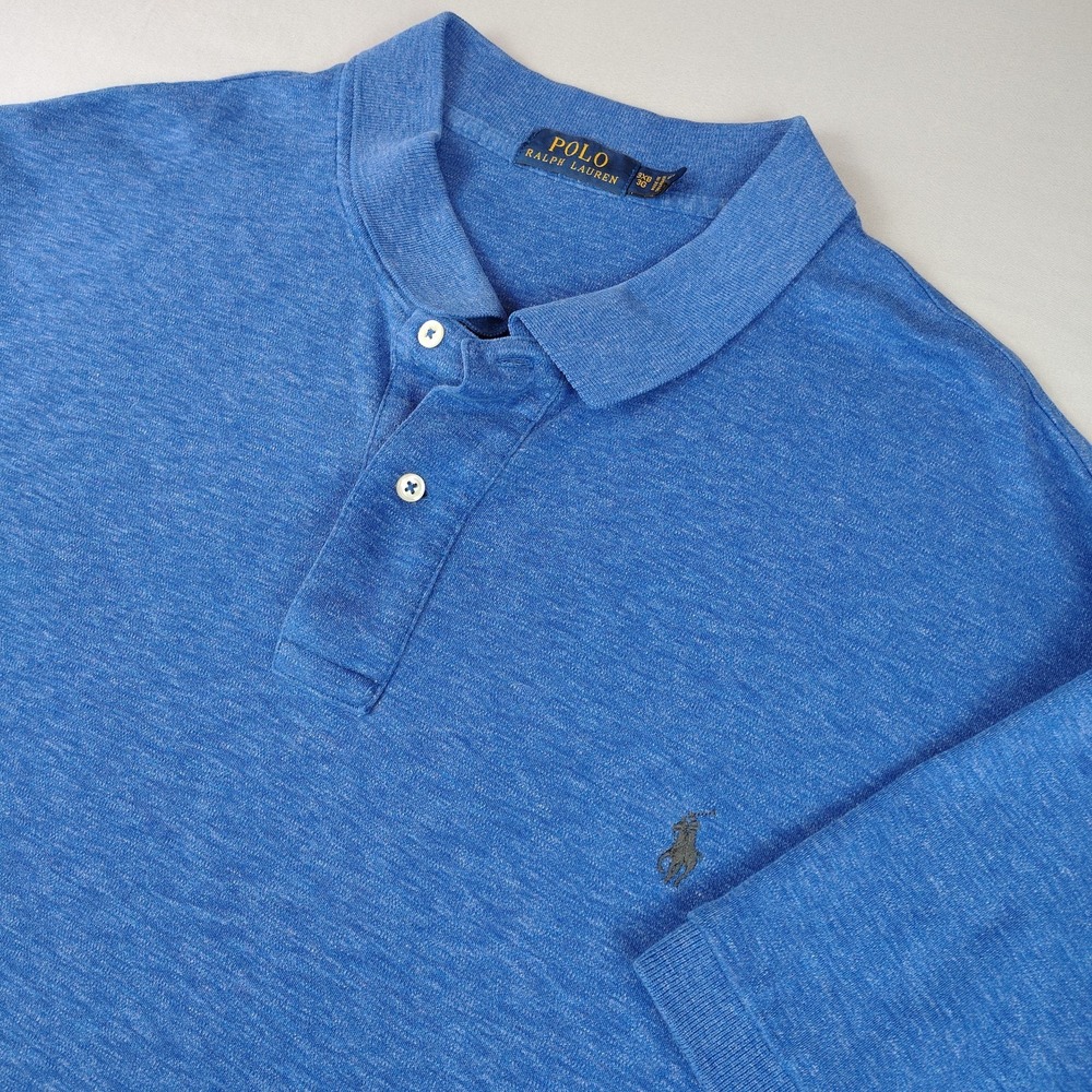 Polo Ralph Lauren Mens 3XB Blue Heather Classic Golf Polo Shirt Big & Tall